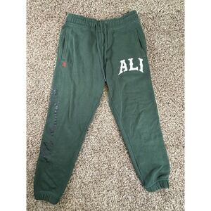 Shoe Palace Muhammad Ali Jogger Sweatpants Mens Medium Green Fleece Pants